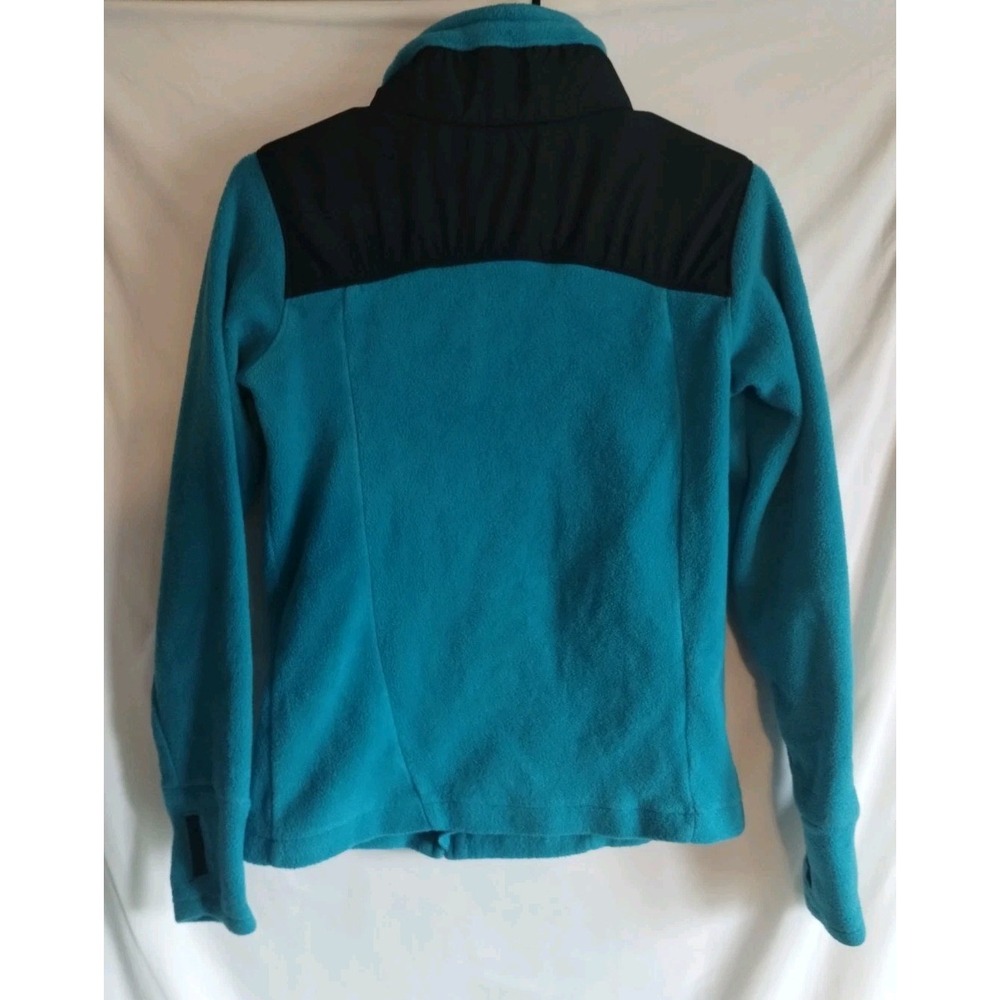 Columbia Womens Fleece Jacket Teal Blue Black Zip Up Winter Medium - Picture 4 of 7